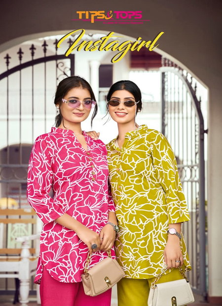 Instagirl By Tips And Tops Casual Wear Rayon Printed Co Ord Set Wholesale Market In Surat With Price